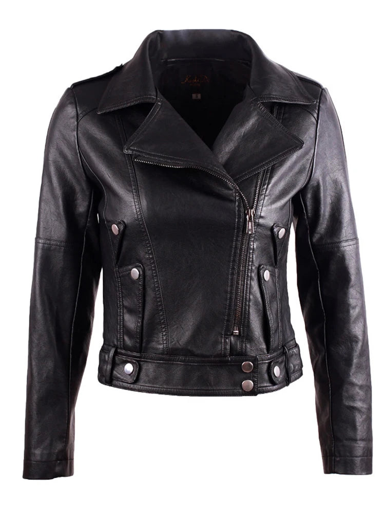 Veste femme classique en simili cuir