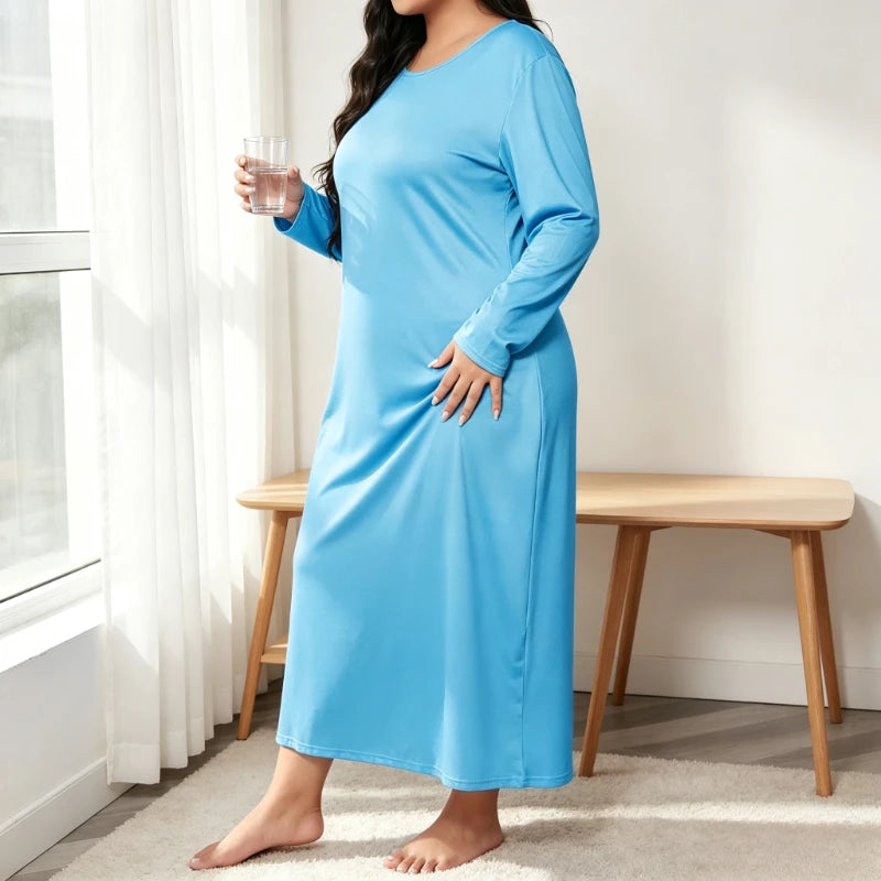 Robe de Nuit Grande Taille Femme – Coupe Ample et Manches Longues