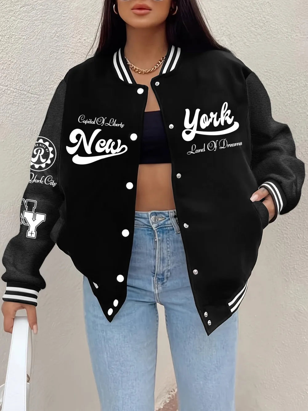 Veste Baseball Femme – Style Teddy Universitaire