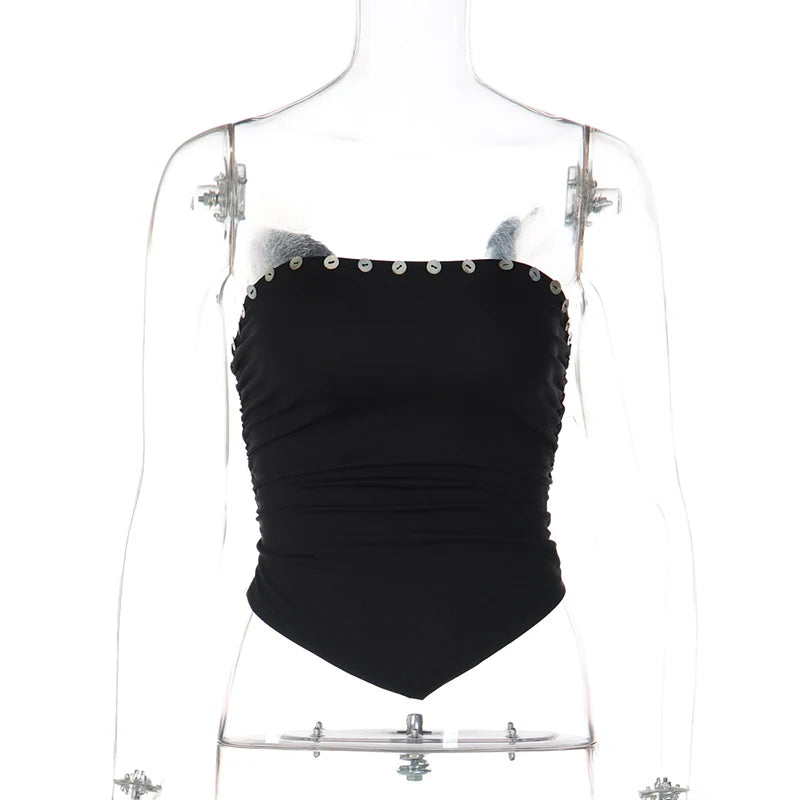 Haut Bustier à Paillettes Femme – Sans Bretelles
