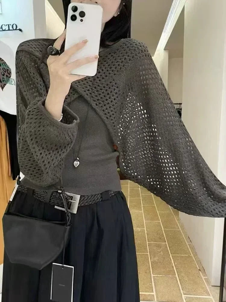Ensemble en Maille Femme – Haut Court et Débardeur Streetwear