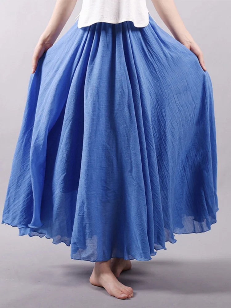 Jupe Longue Femme en Lin – Taille Haute