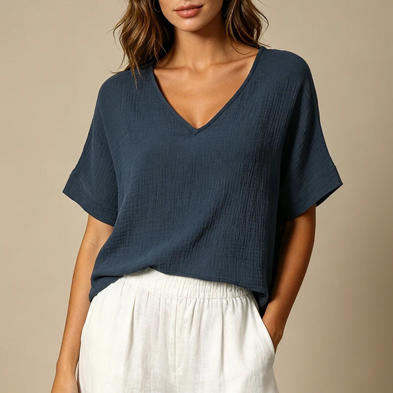 T-Shirt Chic Femme – Mousseline de Coton