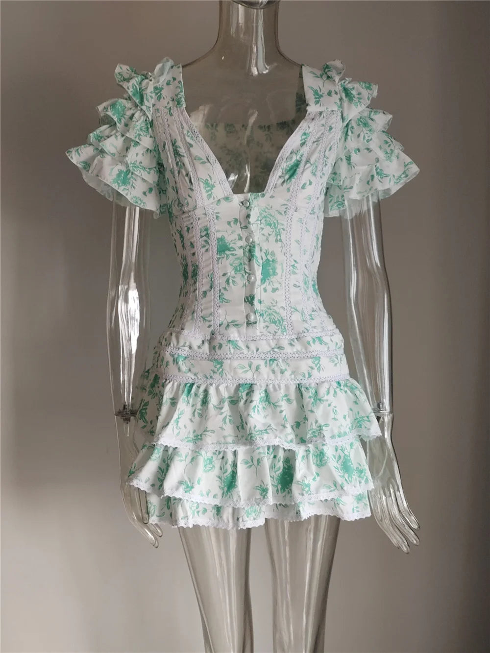Mini-Robe Rose Femme – Manches Courtes et Col V