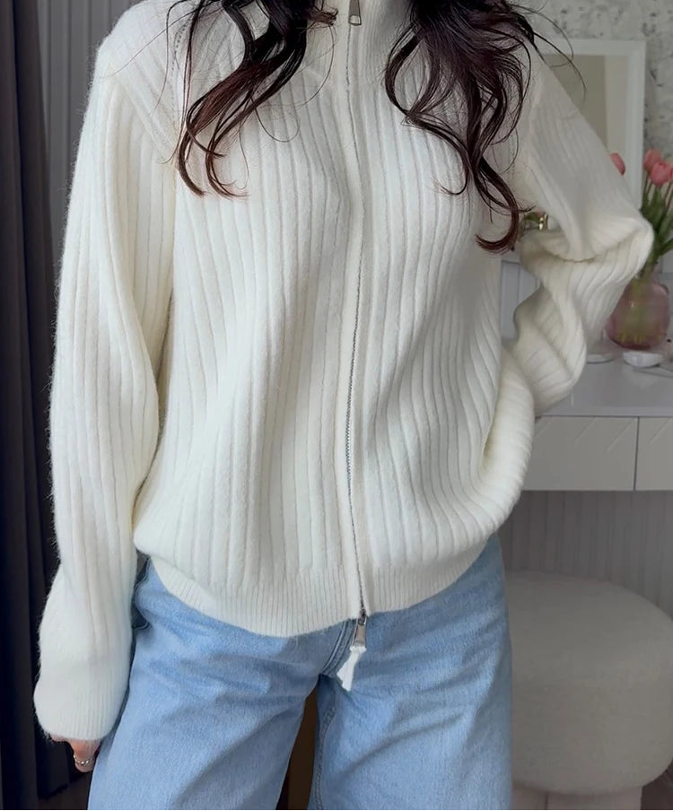 Cardigan Femme – Fermeture Zippée
