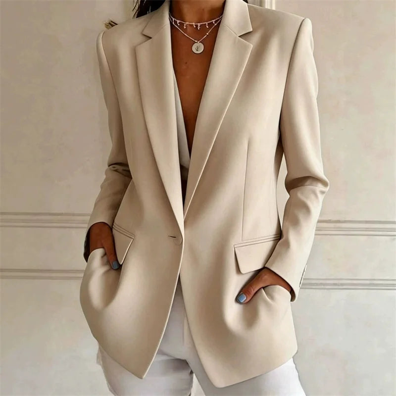 Blazer femme ample à col revers