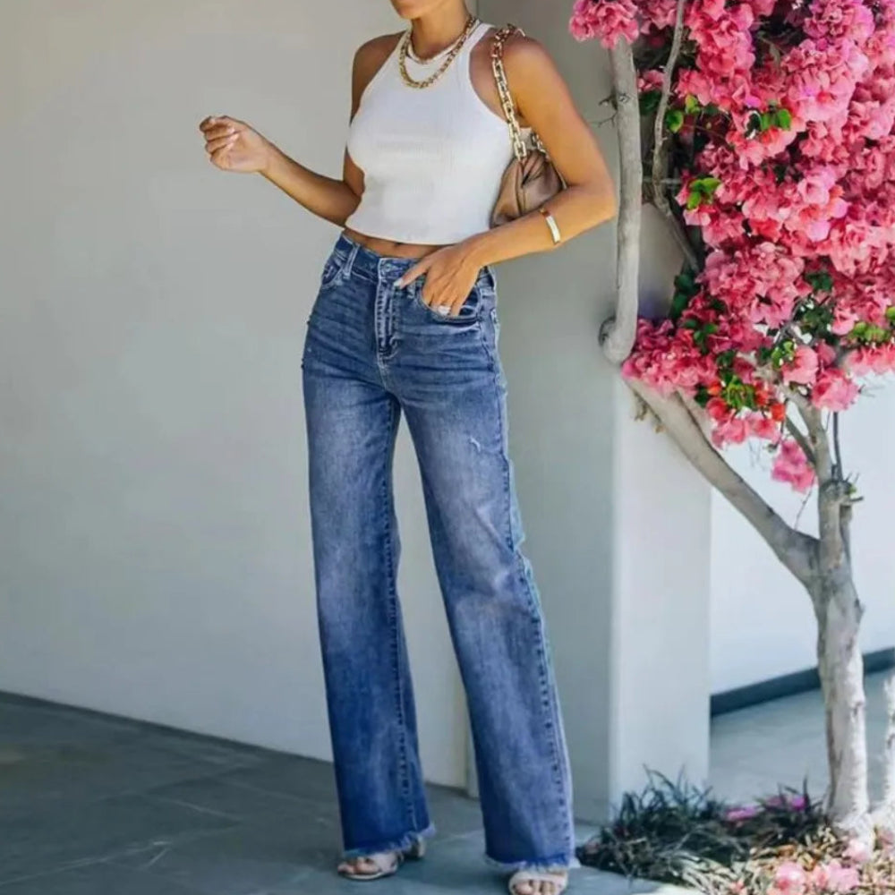 Jeans taille moyenne pour femmes