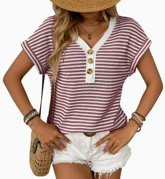 Chemise en tricot patchwork pour femmes