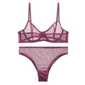 Ensemble soutien-gorge et culotte en dentelle ultra-fine pour femmes