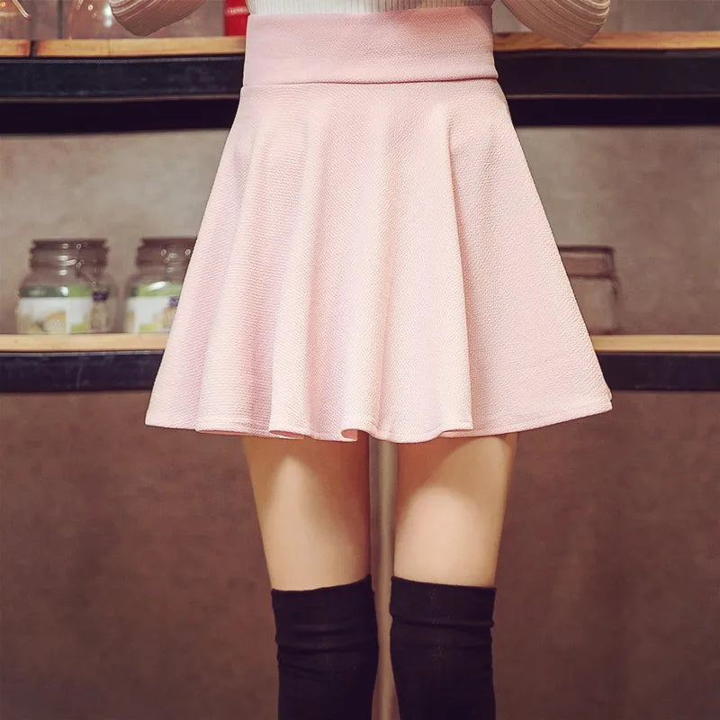 Mini jupe plissée élastique pour femmes