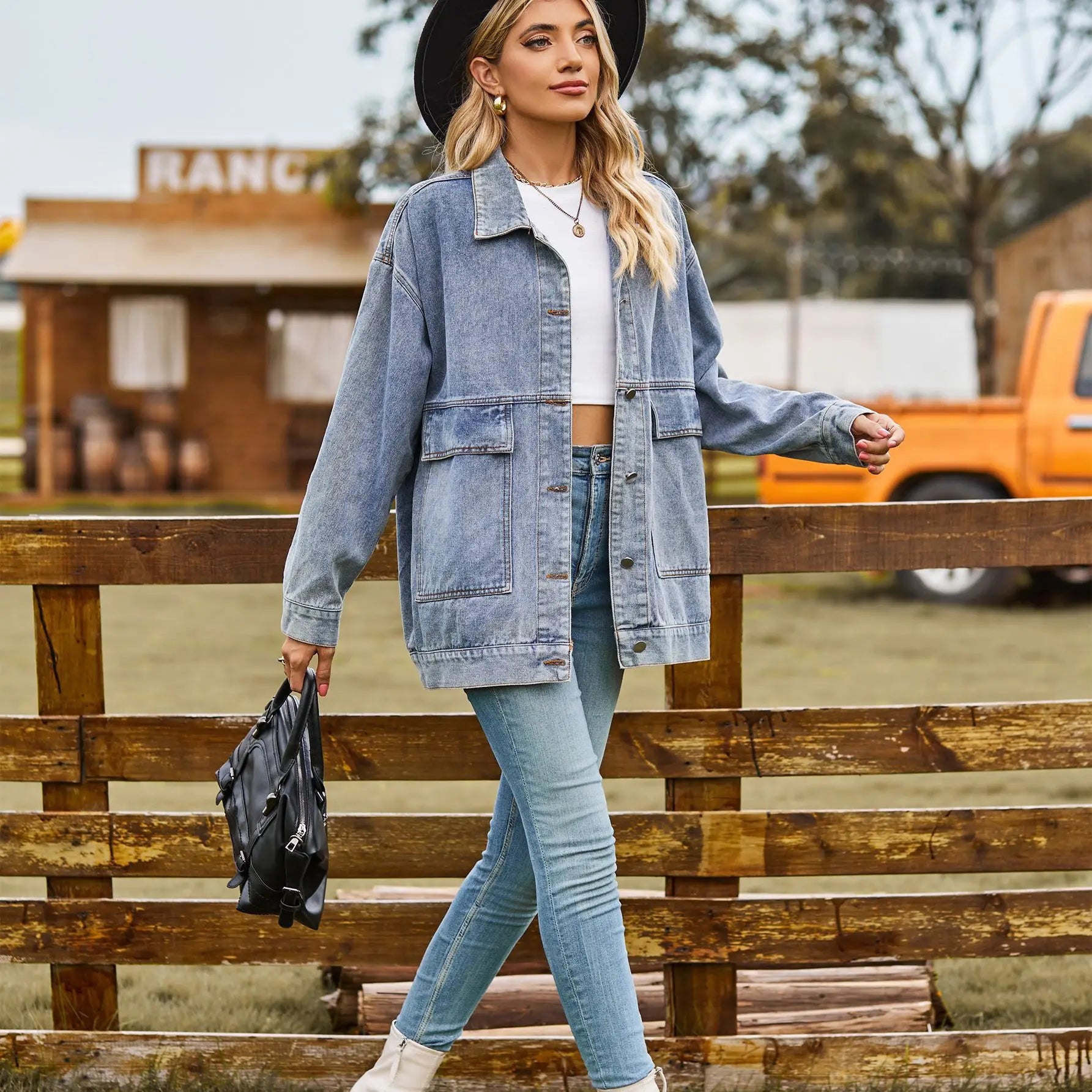 Veste en jean à manches longues pour femmes