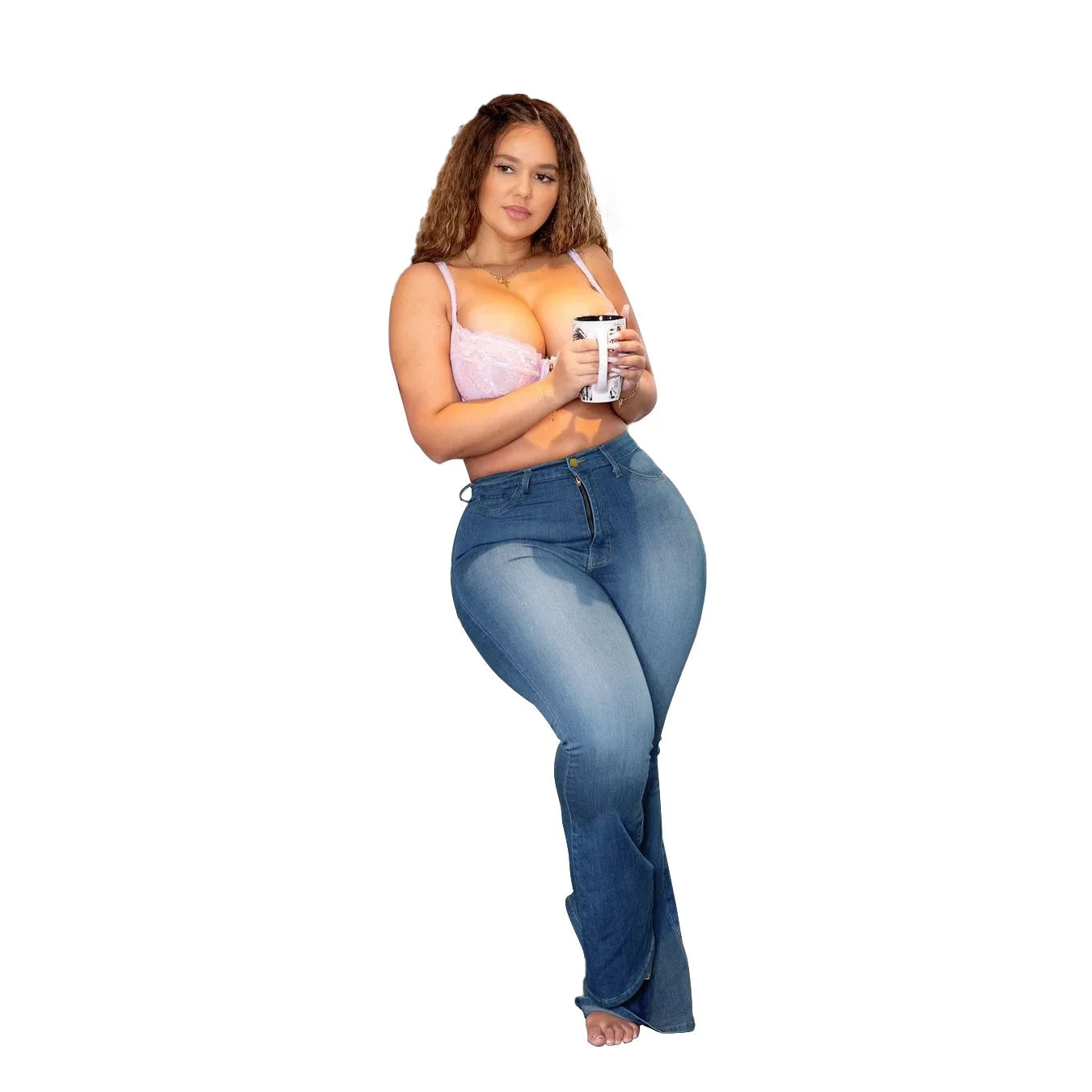 Jeans skinny taille haute pour femmes
