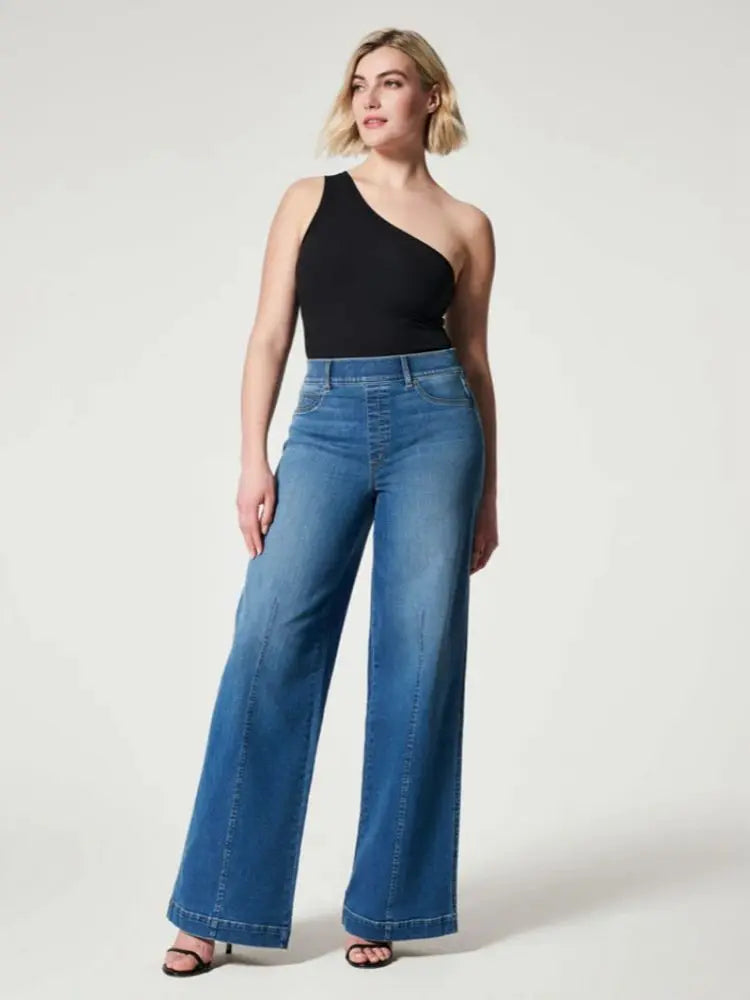 Jean taille haute extensible pour femmes