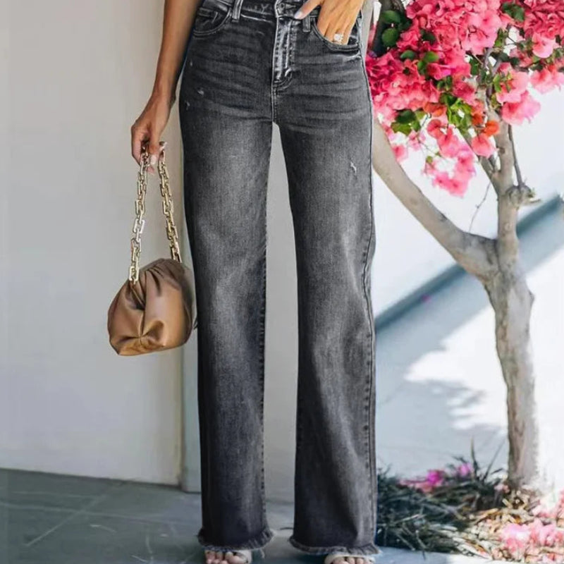 Jeans taille moyenne pour femmes