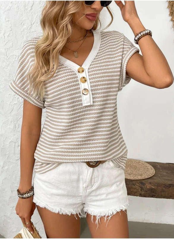 Chemise en tricot patchwork pour femmes