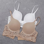 Soutien-gorge push-up en dentelle à décolleté plongeant sans coutures pour femmes