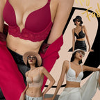 Soutien-gorge push-up en dentelle à décolleté plongeant sans coutures pour femmes