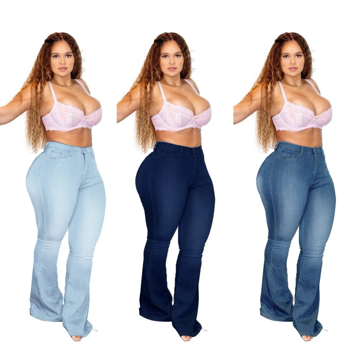 Jeans skinny taille haute pour femmes