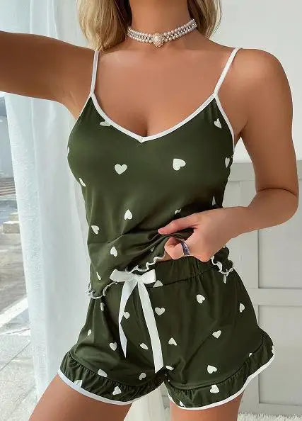 Pyjama d’Été Grande Taille Femme – Débardeur et Short