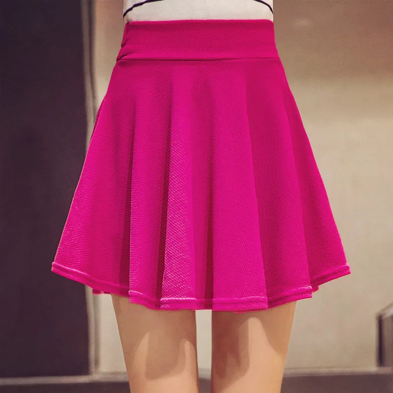 Mini jupe plissée élastique pour femmes