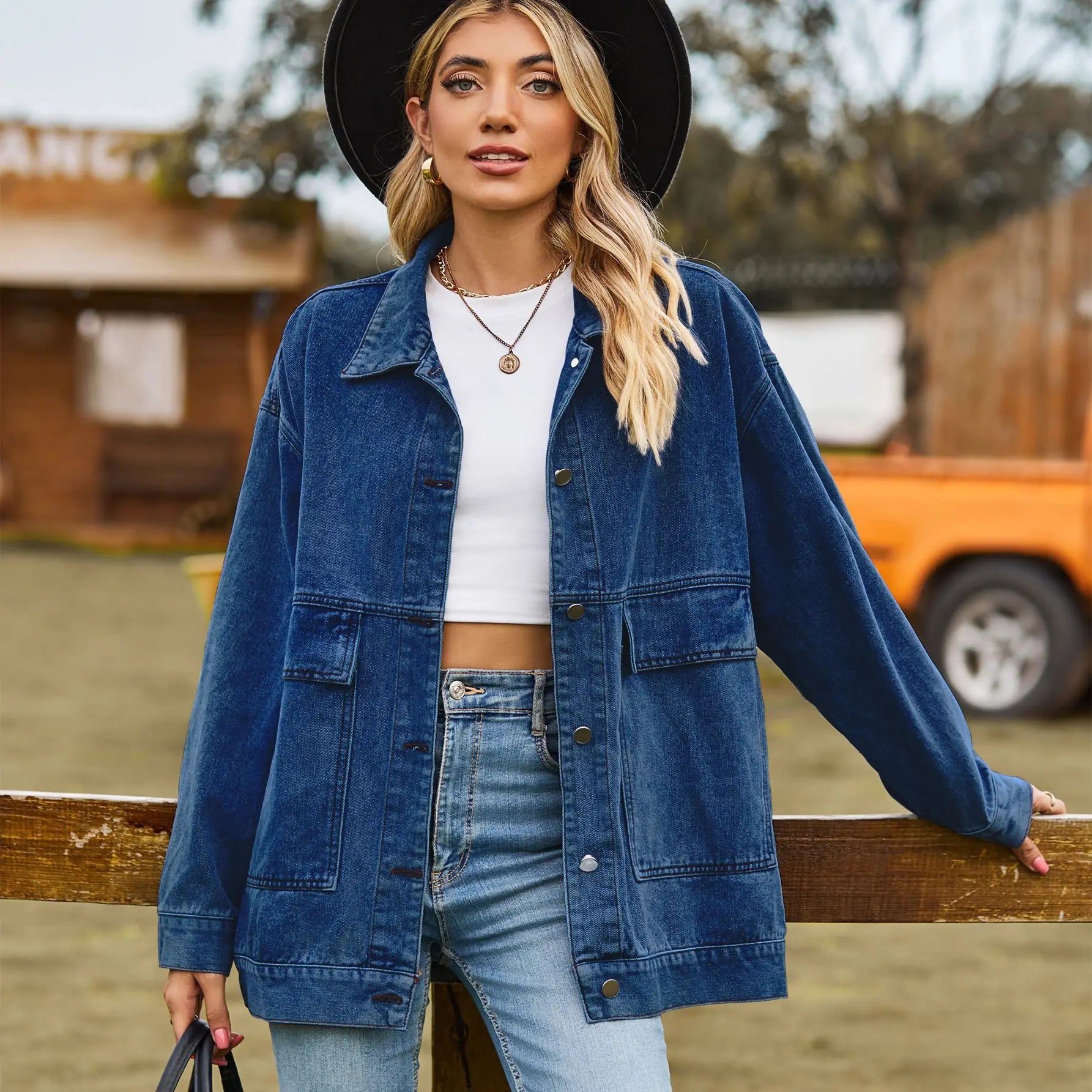 Veste en jean à manches longues pour femmes