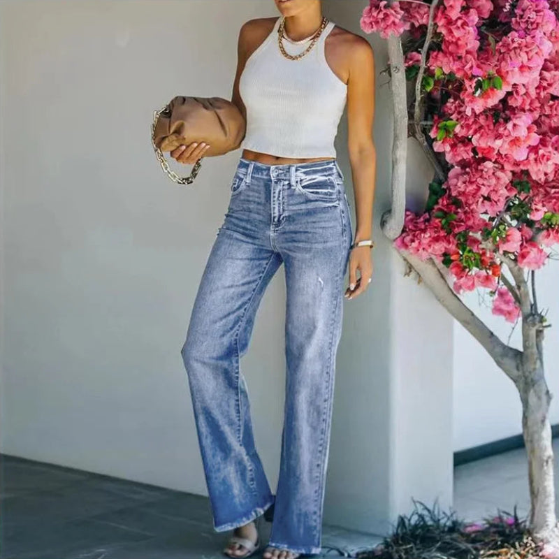 Jeans taille moyenne pour femmes