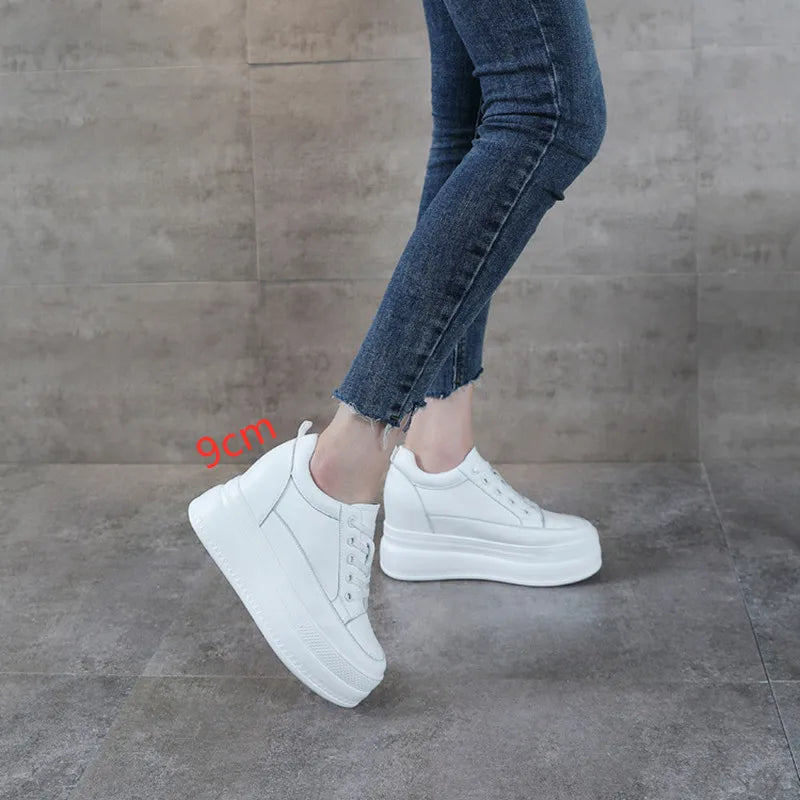 Baskets en croûte de cuir pour femmes
