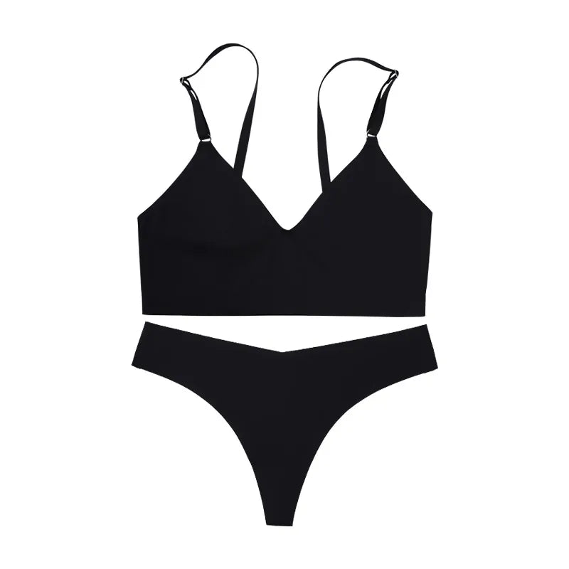 Ensemble de sous-vêtements sans couture soutien-gorge et string pour femmes