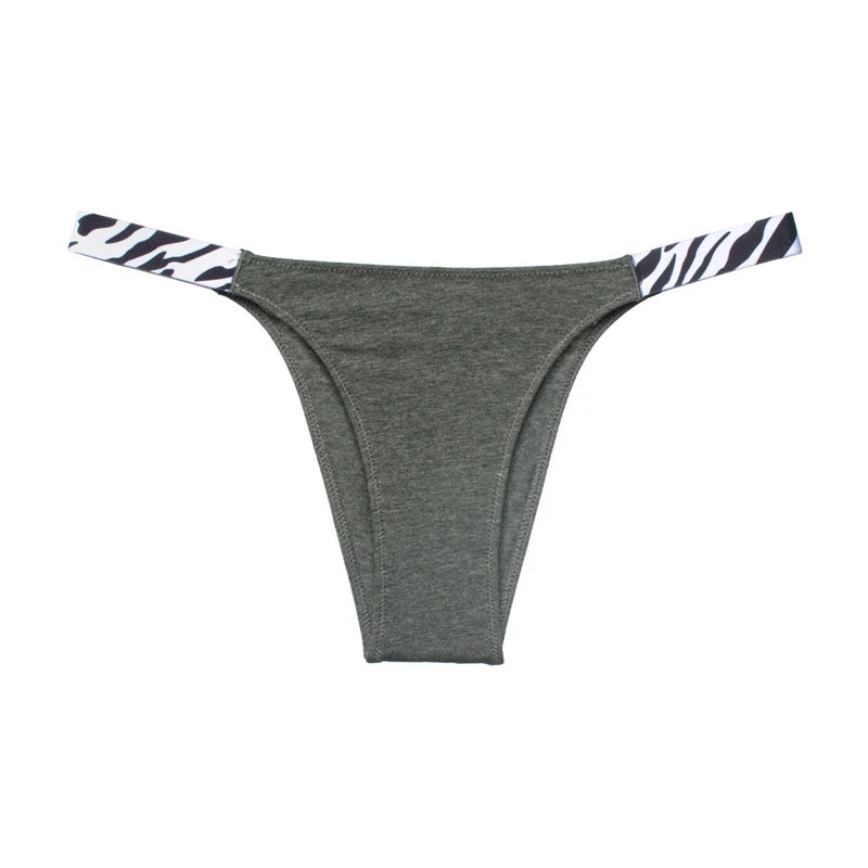 String taille basse en coton respirant pour femmes