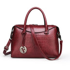 Sac à main en cuir motif crocodile pour femmes