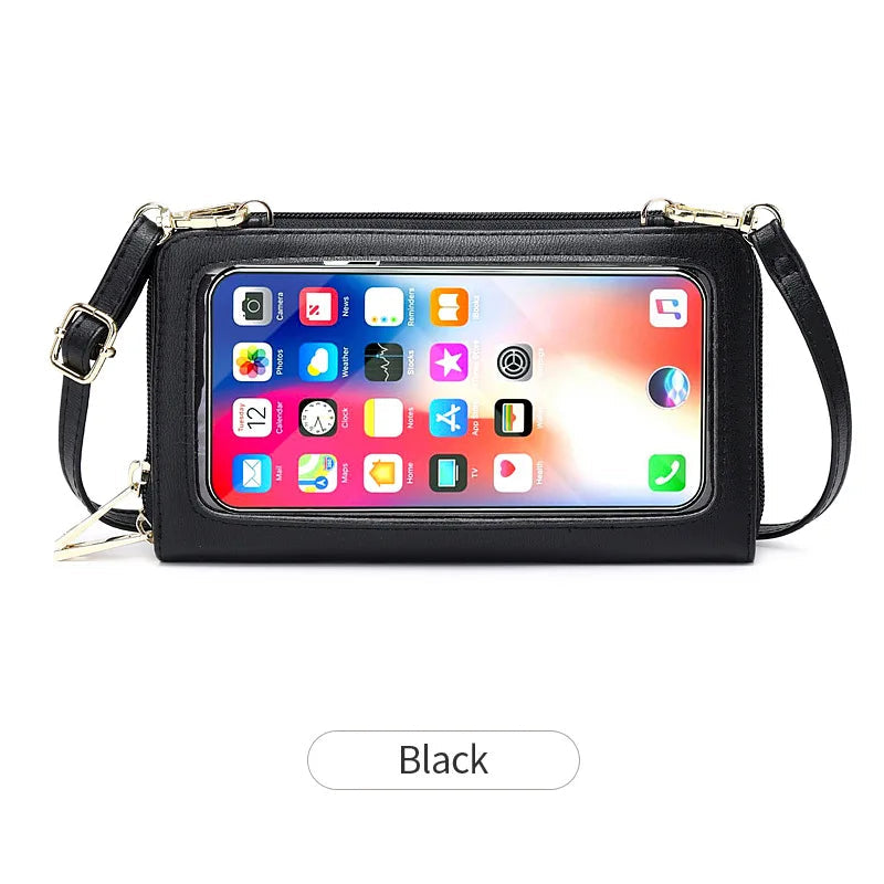 Sac à bandoulière en cuir PU pour téléphone à écran tactile pour femmes