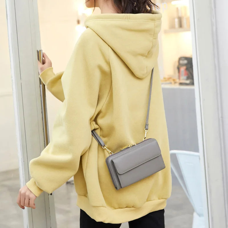 Sac à bandoulière en cuir PU pour téléphone à écran tactile pour femmes