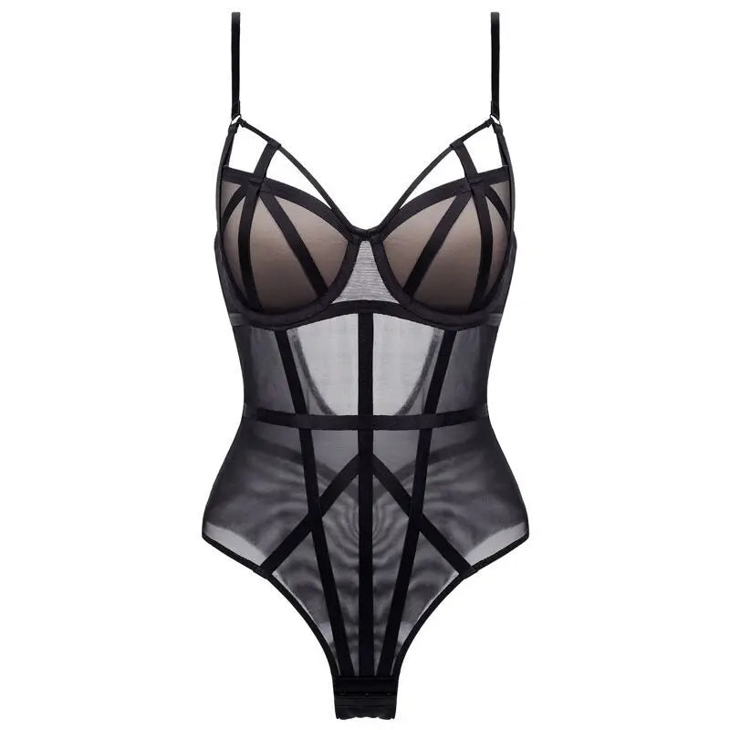Body Push Up en dentelle transparente pour femmes