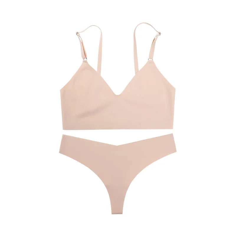 Ensemble de sous-vêtements sans couture soutien-gorge et string pour femmes