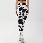 Leggings taille haute imprimé vache pour femmes