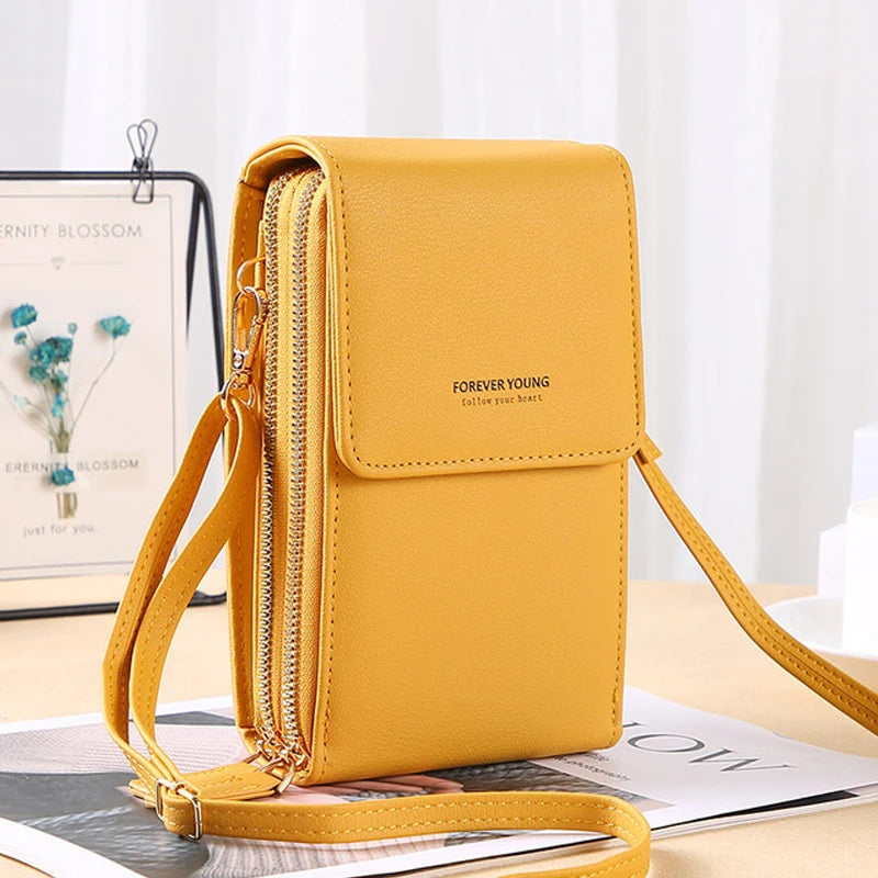 Sac à main pour téléphone portable à écran tactile en cuir souple pour femmes