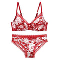 Ensemble soutien-gorge et culotte ultra-fins en dentelle pour femmes