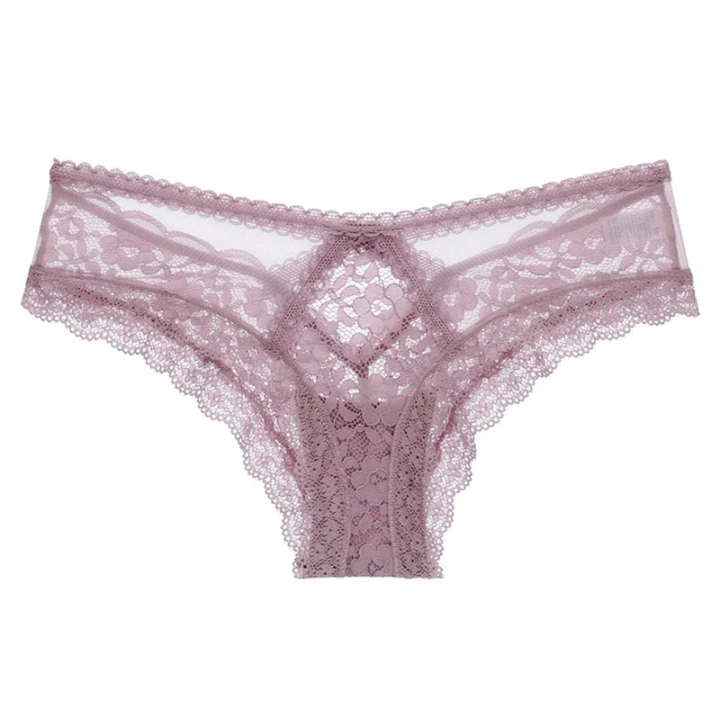 Culotte sexy transparente ajourée en dentelle pour femmes