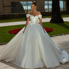 Robe de mariée de princesse en satin pour femmes
