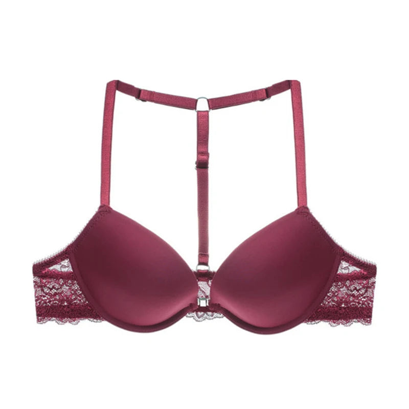 Ensemble soutien-gorge Push Up avec boucle avant et sangle d'épaule et culotte pour femmes