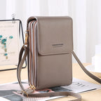 Sac à main pour téléphone portable à écran tactile en cuir souple pour femmes