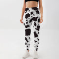 Leggings taille haute imprimé vache pour femmes