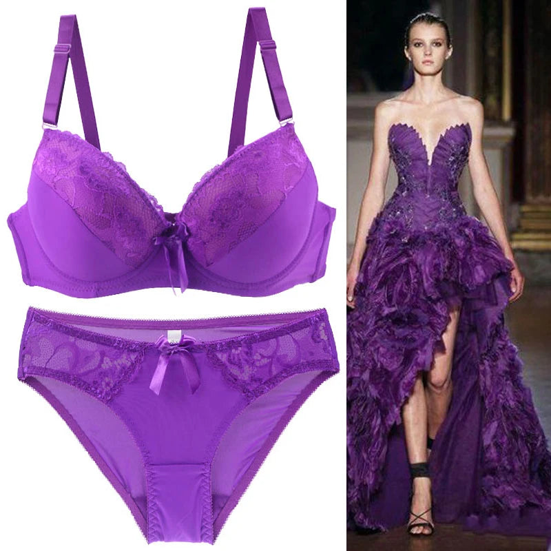 Ensemble de soutien-gorge Push Up et culotte pour femmes