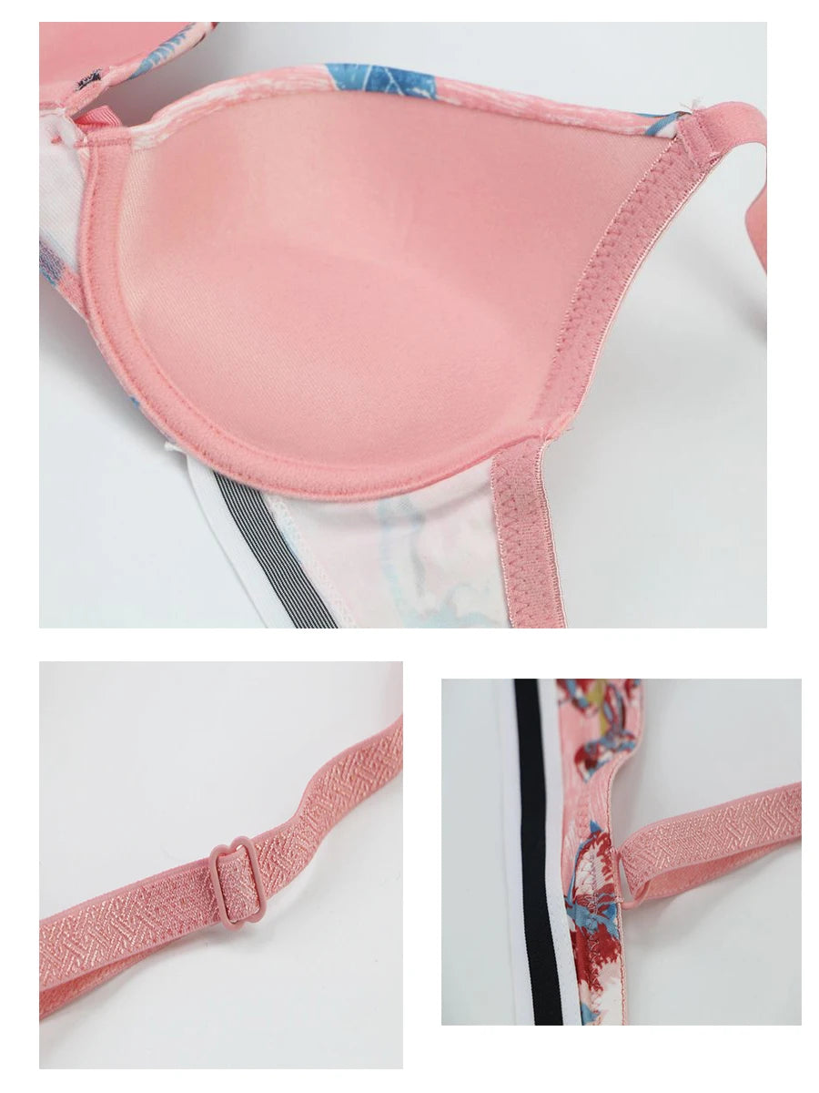 Ensemble soutien-gorge et culotte push-up sexy sans coutures pour femmes