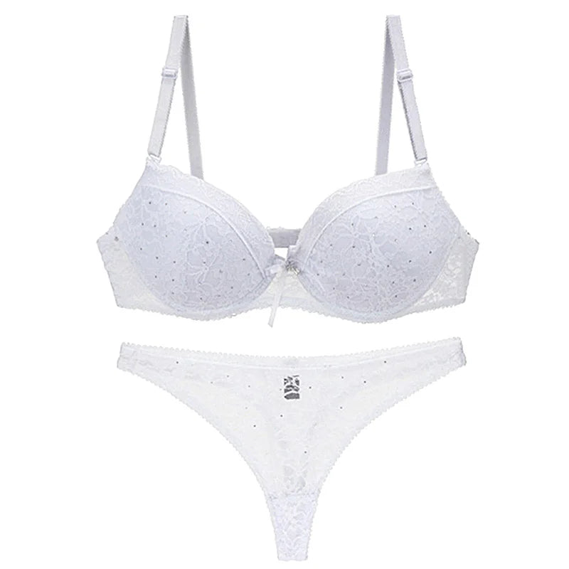 Ensemble soutien-gorge et culotte brodées en dentelle pour femmes