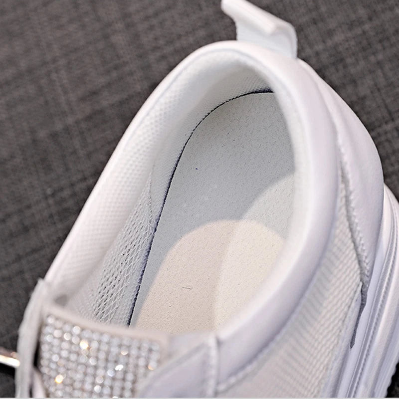Baskets décontractées en cuir véritable pour femmes