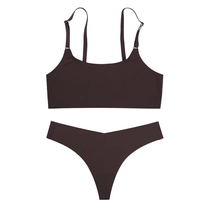 Ensemble de soutien-gorge sans couture et culotte sans fil pour femmes