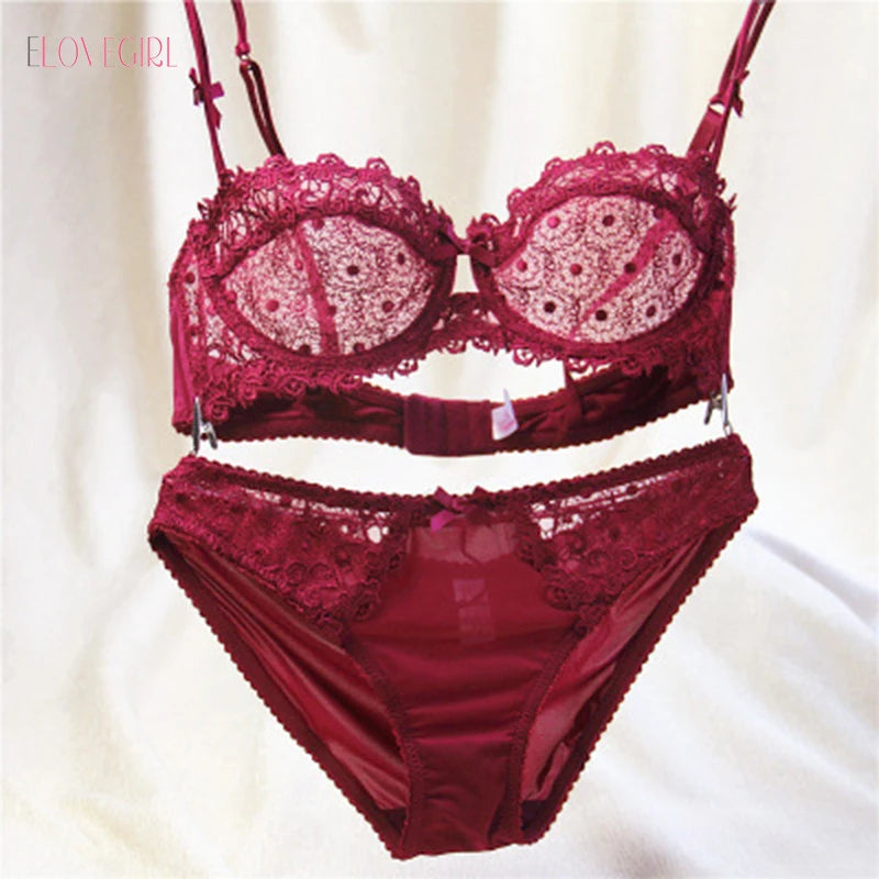 Ensemble de soutien-gorge push-up et culotte en dentelle pour femmes