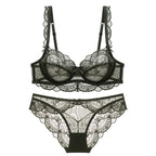 Ensemble de soutien-gorge et culotte Fine en dentelle grande taille pour femmes