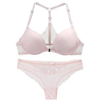 Ensembles soutien-gorge sans coutures boutonné sur le devant, push-up et culotte pour femmes
